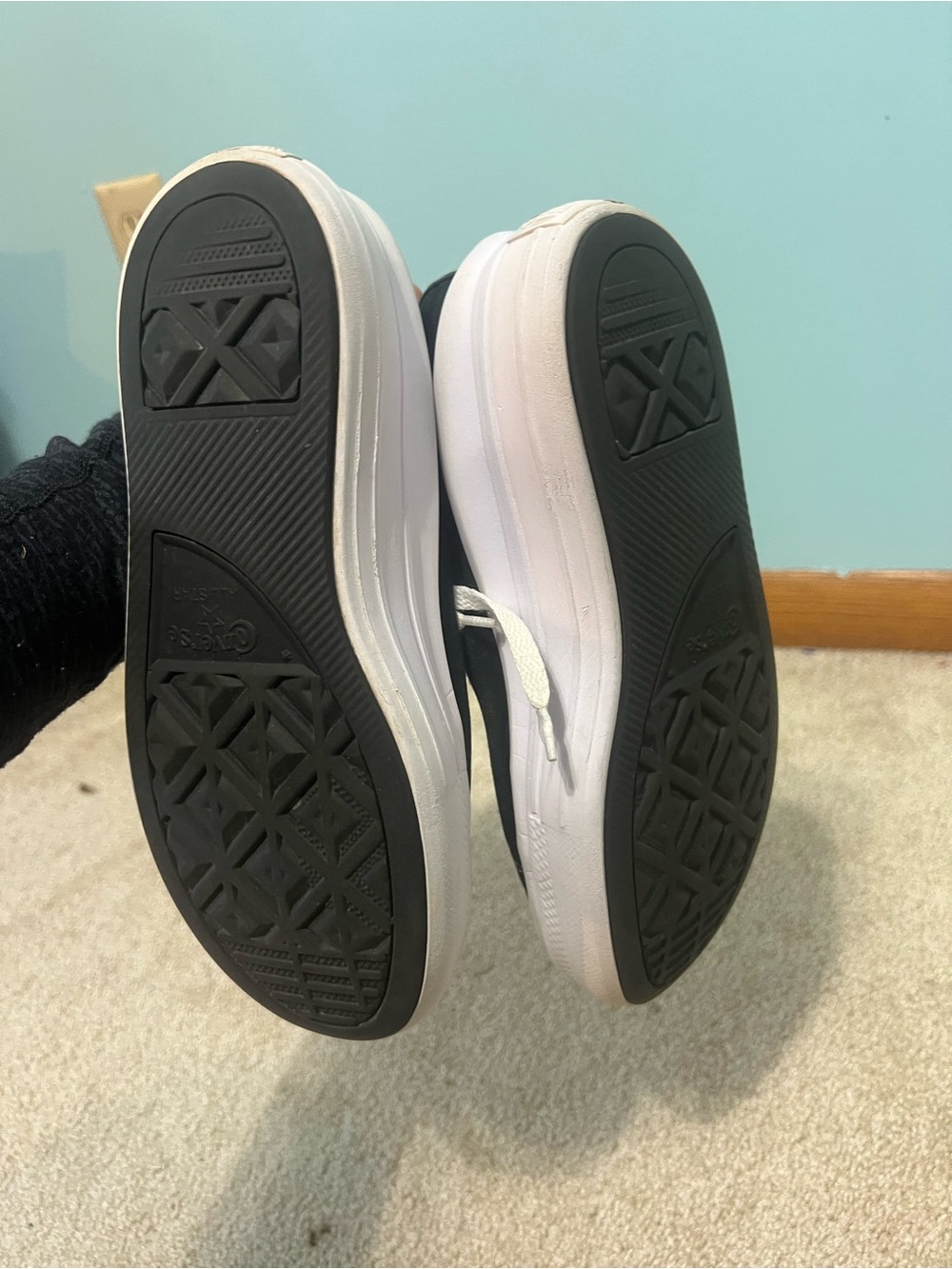 Converse women’s Black and White High-Top Platform Sneakers - Picture 6 of 8